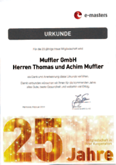 25-jährige Mitgliedschaft e-masters